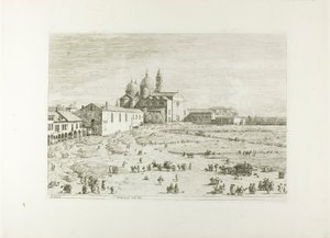 S. Giustina in prà della Vale, uit Vedute door Canaletto