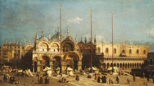 San Marco en het Dogepaleis, Venetië, vanaf het Piazza San Marco, ca. 1740s