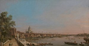 De stad vanaf het terras van Somerset House door Canaletto
