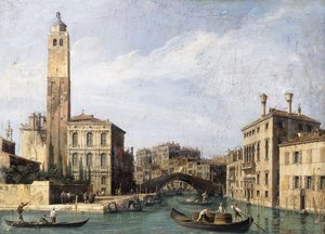 Het Grote Kanaal met San Geremia, Palazzo Labia en de Ingang naar de Cannaregio, ca. 1726-1730 door Giovanni Antonio Canal