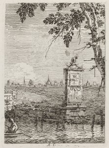 Het kleine monument door Canaletto