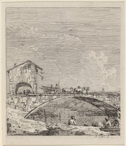 De Wagen die Over een Brug Gaat door Canaletto