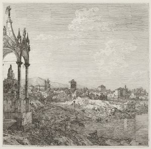 Zicht op een Stad met een Bisschopsgraf, c. 1735-1746