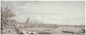 Uitzicht op de rivier de Theems, Londen, ca. 1750 door Canaletto
