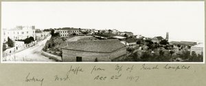 Jaffa vanaf de top van het Franse ziekenhuis kijkend naar het westen, 2 december 1917