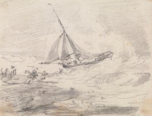 Een zeilschip in ruwe zee, Hastings door Capt. Thomas Hastings
