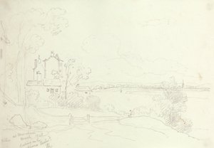 Bij Newnham kijkend naar de Severn oostwaarts, maart 1848