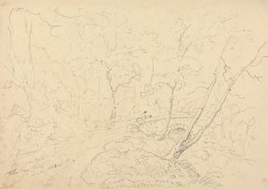 Holne Chase Bridge en rivier, 30 mei 1833 door Capt. Thomas Hastings