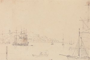 Schets van schepen bij West Cowes, Isle of Wight