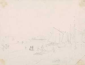 Schets van een Strandscène, Hastings door Capt. Thomas Hastings