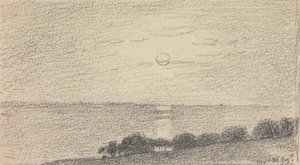 Schets van een lage zon boven de zee, 20 augustus 1826