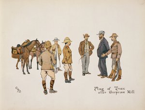 Vlag van Wapenstilstand na Surprise Hill, uit The Leaguer of Ladysmith, 1900 door Captain Clive Dixon