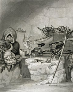 Interieur van een Eskimo sneeuwhut, Winter Island 1822, gegraveerd door Edward Francis Finden (1791-1857) uitgegeven door John Murray, 1824 door Captain George Francis Lyon