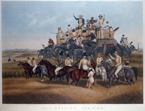 Varkensjacht: De Vondst, gegraveerd en uitgegeven door Messrs Fores, ca. 1840