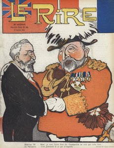 President Loubet van Frankrijk en koning Edward VII. Illustratie voor Le Rire door Caran d Ache