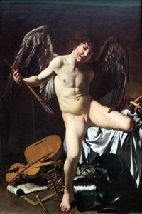 Duits: Amor als Sieger Amor Vincit Omnia door Caravaggio