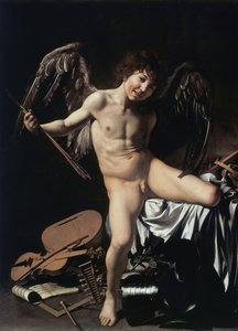 Duits: Amor als Sieger Amor Vincit Omnia door Caravaggio