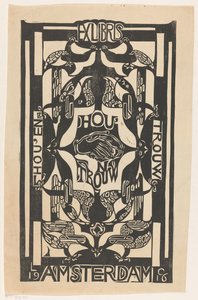 Ex libris van de vereniging Hou