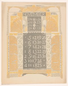 Kalenderblatt November 1899 door Carel Adolph Lion Cachet