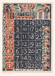 Kalenderblatt September 1900 door Carel Adolph Lion Cachet