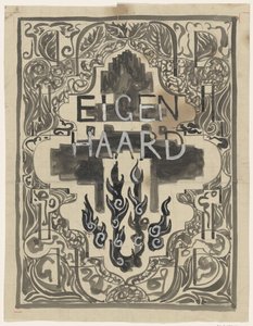 Ontwerp voor de omslag van Eigen Haard door Carel Adolph Lion Cachet