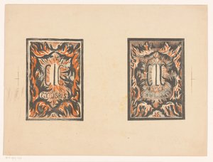 Twee ex librissen van Carel Lion Cachet door Carel Adolph Lion Cachet