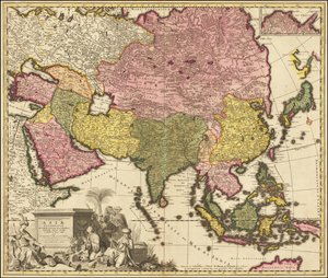 1695 kaart van Azië door Carolus Allard
