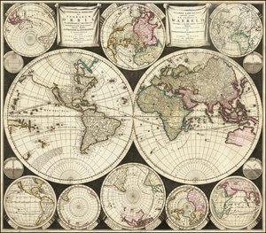 1696 wereldkaart door Carolus Allard
