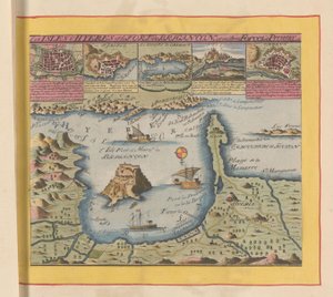 Karte der Küste bei Hyères und der nahegelegenen Îles d
