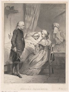 Elisabeth van Frankrijk aan het bed van een zieke