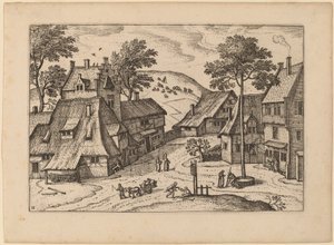 Dorpsplein met Heiligdom door Carel Collaert