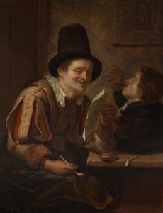 Twee mannen in een taverne door Carel De Moor