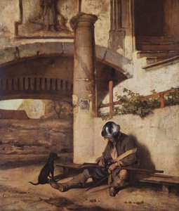 Dutch: De schildwacht The gate guard door Carel Fabritius