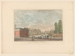Gezicht op de Leuvehaven in Rotterdam door Carel Frederik Bendorp (I)