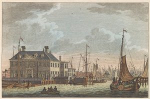 Gezicht op de Nieuwe Stadsherberg, ca. 1790 door Carel Frederik Bendorp (I)