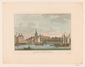 Gezicht op de kerk te Oost-Zaandam door Carel Frederik Bendorp (I)