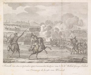 Prins Frederik raakt gewond bij Wervik, 1793 door Carel Jacob de Huyser