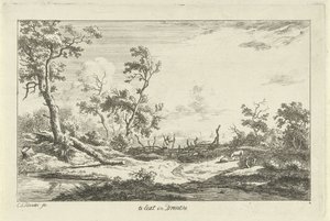 Jager in een landschap door Carel Lodewijk Hansen