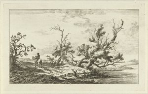 Ruiter in een landschap (Landschappen A-F) door Carel Lodewijk Hansen