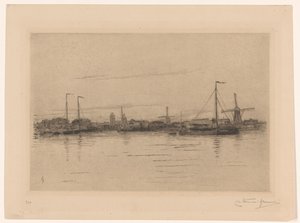 Gezicht op Dordrecht door Carel Nicolaas Storm van 