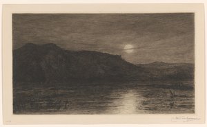 Landschap in maanlicht bij Villa Caprera
