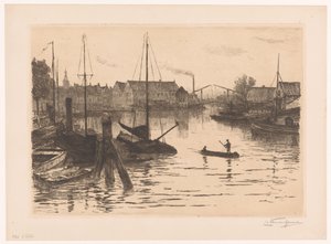 Riedijkshaven in Dordrecht bij avond