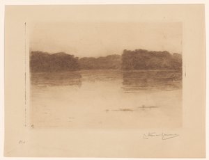 Vijver in het Haagse Bos bij avond door Carel Nicolaas Storm van 