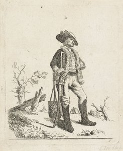Landschap met een soldaat door Carel Webbers
