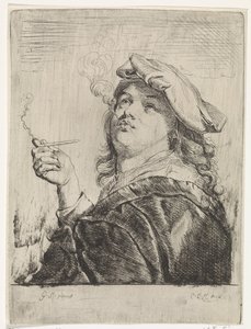 Roker met een pijp in de hand door Carel de Moor (II)