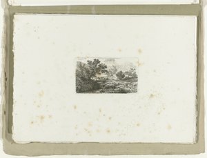 Landschap met brug over beek door Carl August Lebschee
