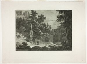 Pelgrim in het bos door Carl Blechen