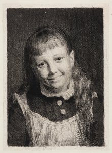 Deens: Het lachende meisje. Portret van Ida Alma Bloch door Carl Bloch
