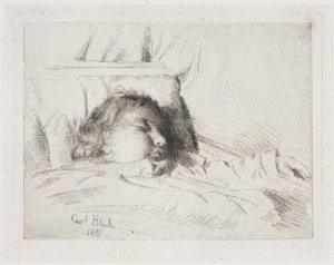 Het slapende kind door Carl Bloch