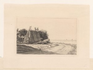 Hooimijt bij landweg